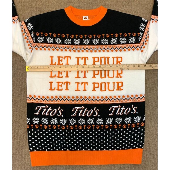 Titos Vodka Ugly Christmas Sweater Mens M Long Sleeve Crew Neck Holiday Knit - Picture 4 of 7